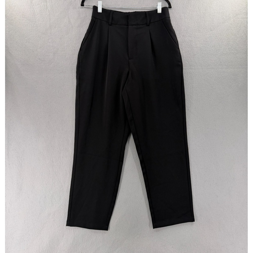 Halara Flex Work Pants Womens M Black High Rise Pleated Tapered Office Career
